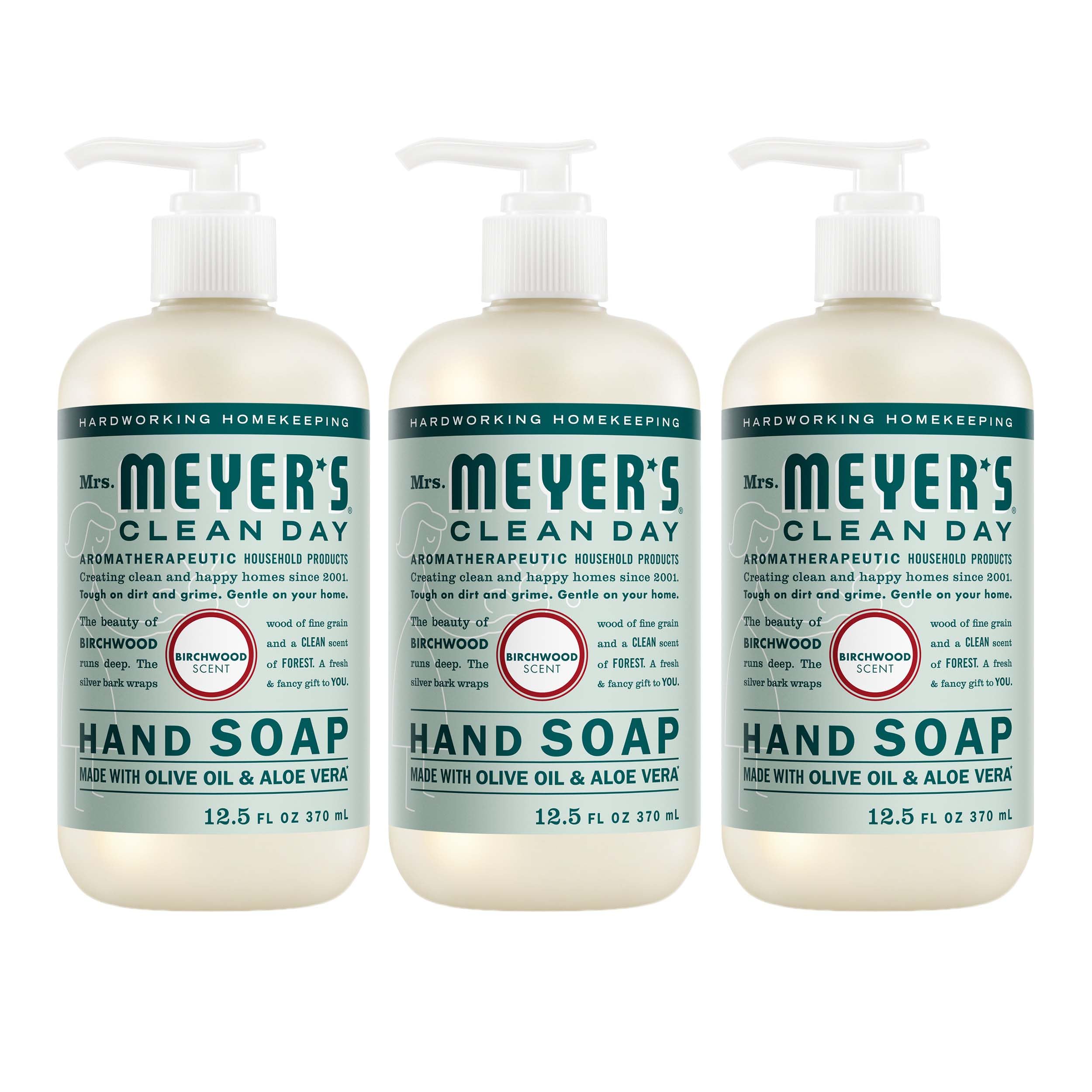 MRS. MEYER'S CLEAN DAY Hand Soap, Made with Essential Oils, Apple, 12.5 fl. oz - Pack of 3