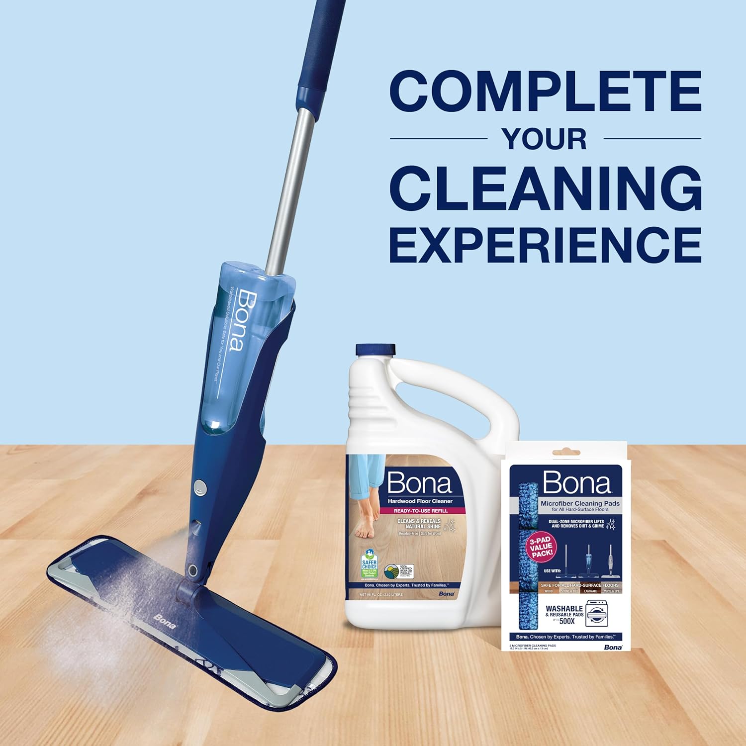 Bona® Hardwood Floor Cleaner Spray - 32 fl oz - Cedar Wood - Includes Filled Bottle + Concentrate Refill for Hardwood Floor Cleaning