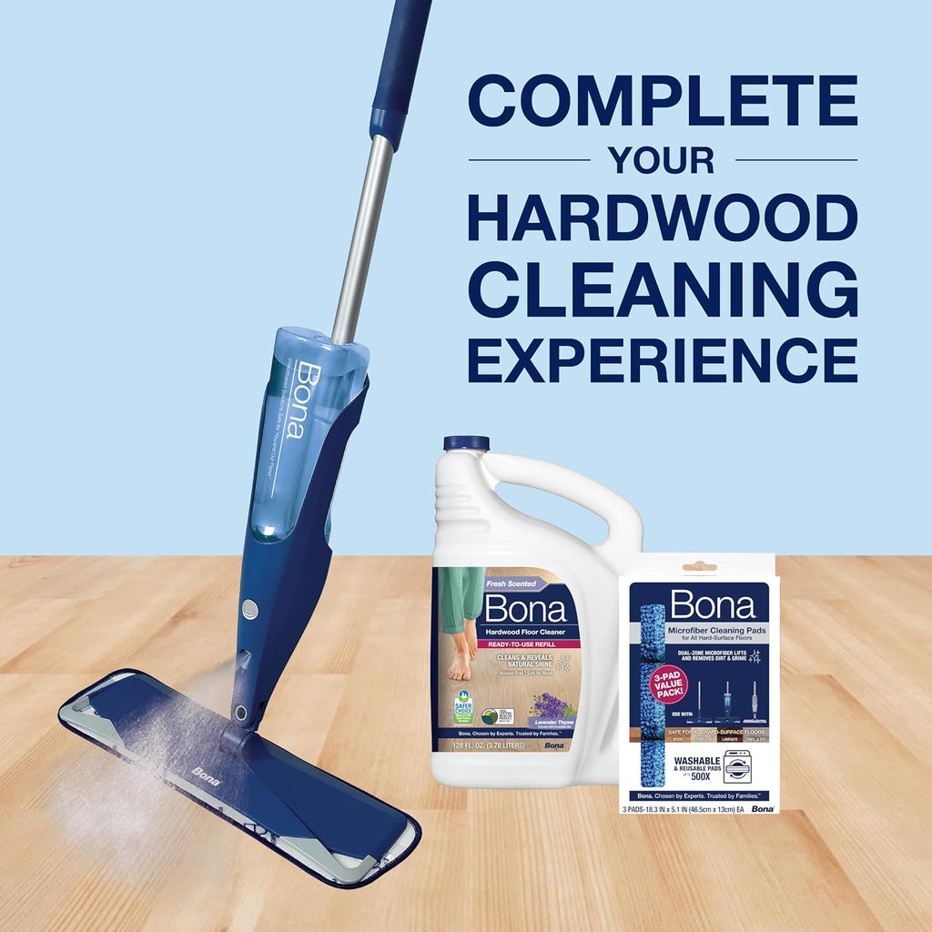 Bona® Hardwood Floor Cleaner Spray - 32 fl oz - Cedar Wood - Includes Filled Bottle + Concentrate Refill for Hardwood Floor Cleaning