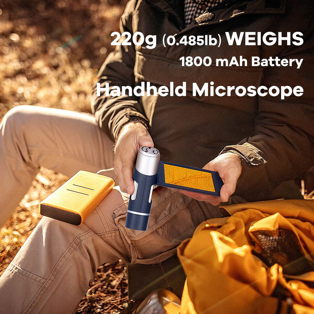 Andonstar AD203 Handheld Digital Microscope, Portable Pocket USB Coin Microscope with 4 inch Screen for Kids and Adults, Black, Electronic FHD Video, Windows Mac PC