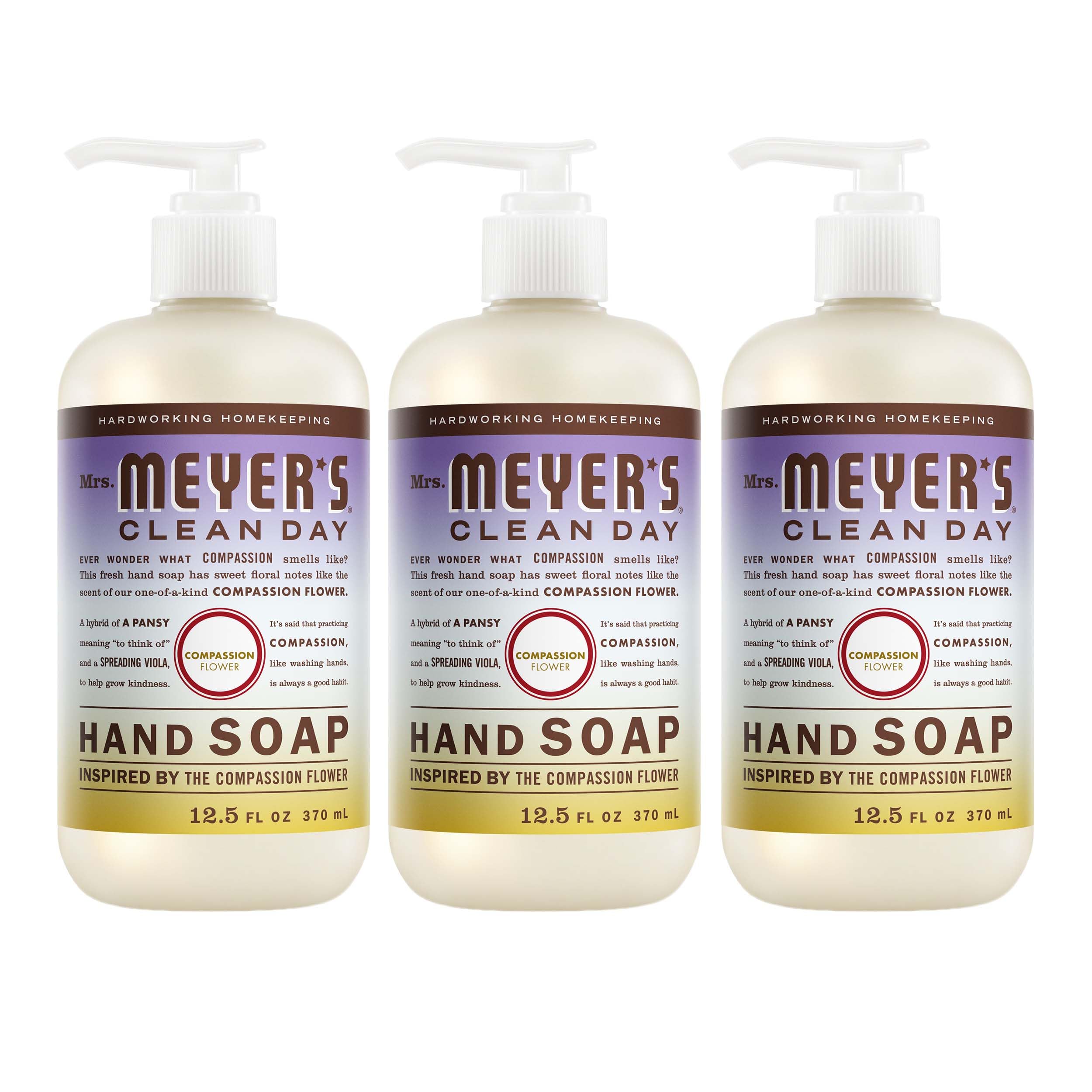 MRS. MEYER'S CLEAN DAY Hand Soap, Made with Essential Oils, Apple, 12.5 fl. oz - Pack of 3