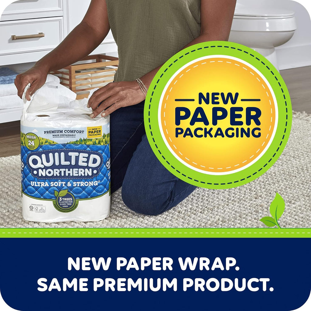 Quilted Northern Ultra Soft & Strong Toilet Paper, 48 Double Rolls, 48 = 96 Regular Rolls,12 Count (Pack of 4)