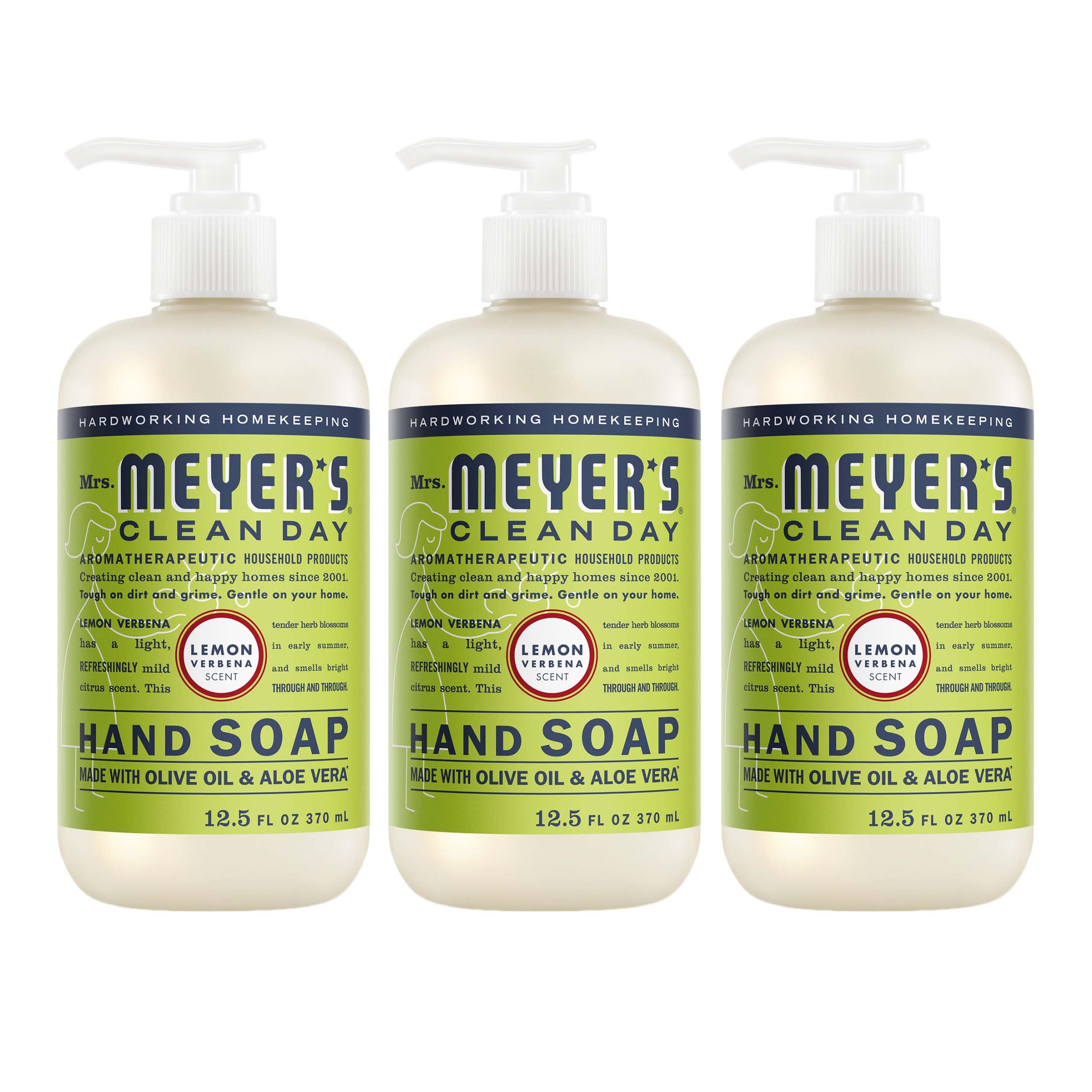 MRS. MEYER'S CLEAN DAY Hand Soap, Made with Essential Oils, Apple, 12.5 fl. oz - Pack of 3