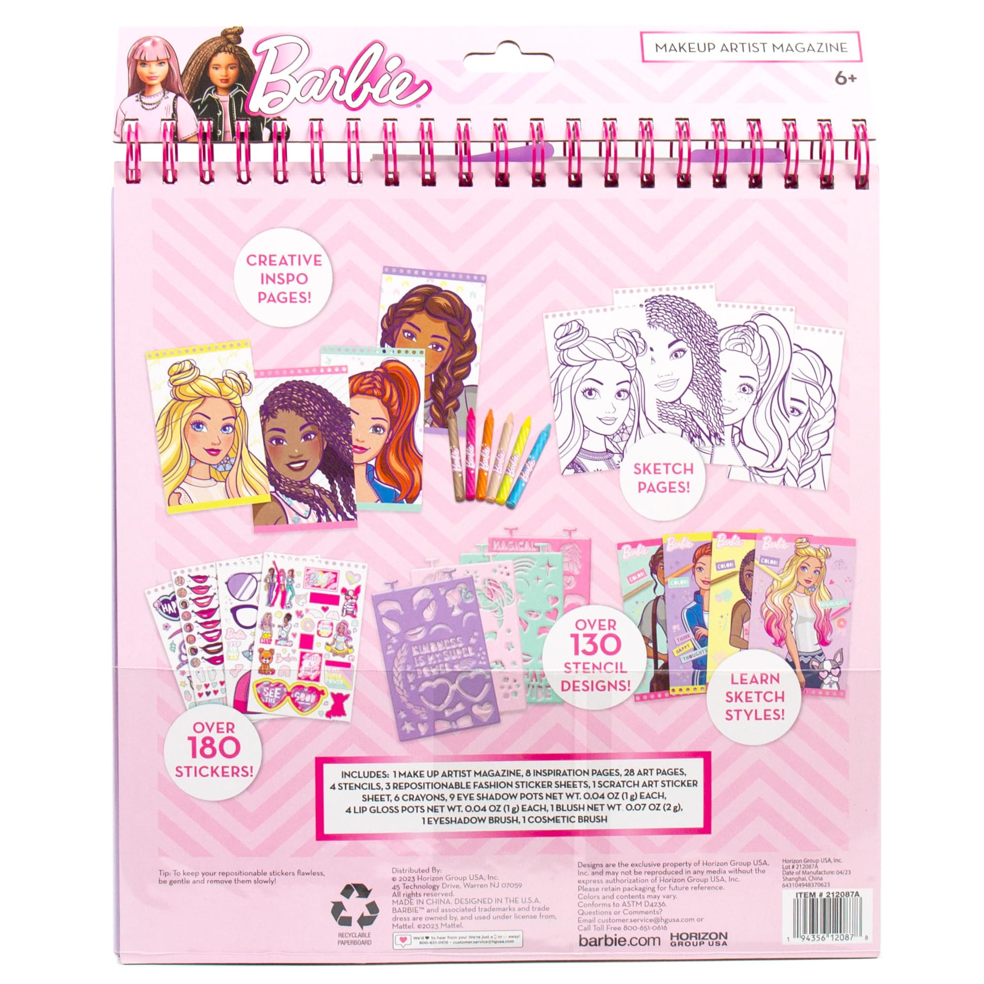 Horizon Group USA LOL OMG Make-Up Artist Magazine DIY Craft Kit, Design with Crayons, Stickers & More.Create Fashionable Looks Using Over 130 Stencil Designs & 200 Stickers