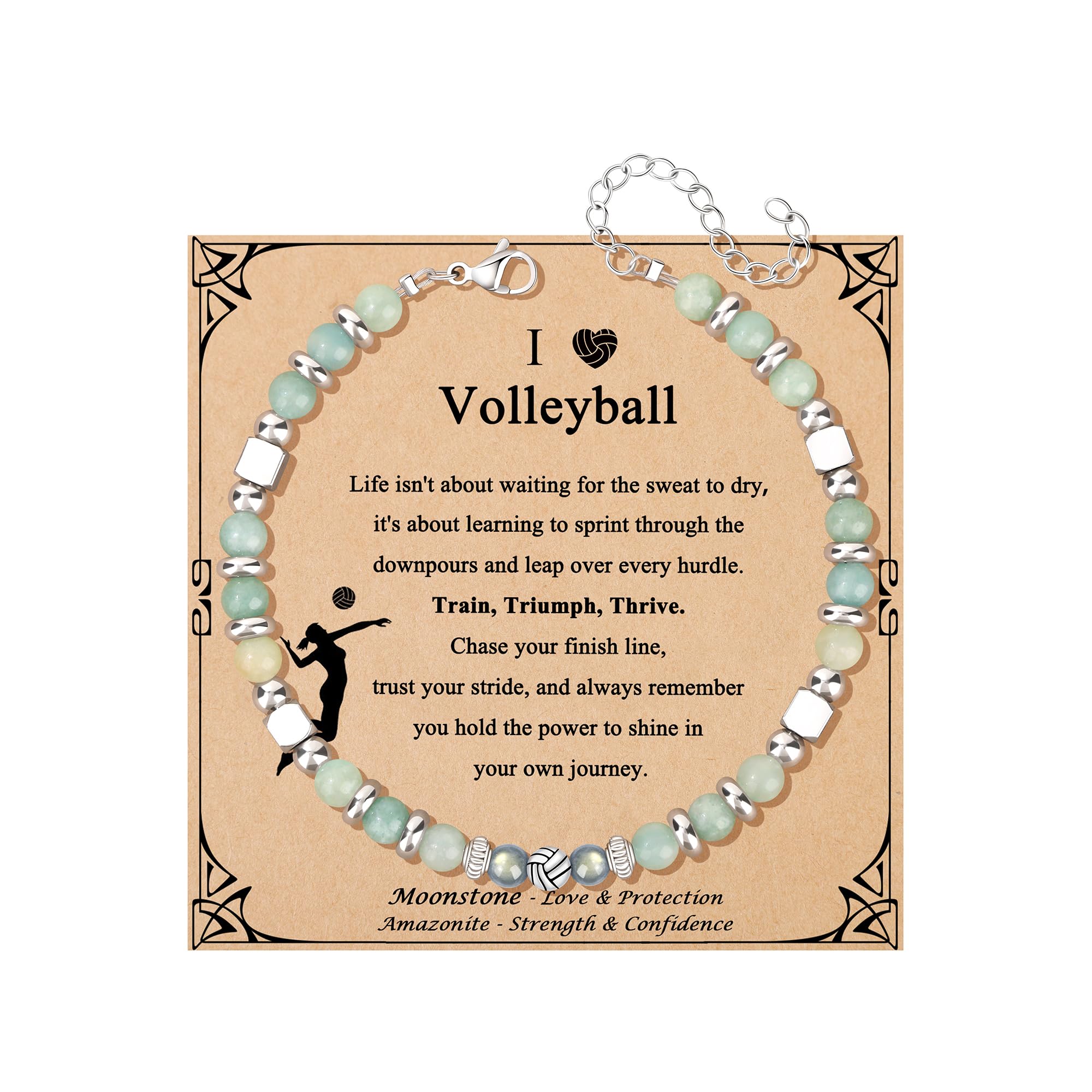 JoycuFF 𝗚𝗶𝗳𝘁𝘀 𝗳𝗼𝗿 𝗪𝗼𝗺𝗲𝗻 𝗠𝗼𝗼𝗻𝘀𝘁𝗼𝗻𝗲 𝗕𝗿𝗮𝗰𝗲𝗹𝗲𝘁 Amazonite Colorful Imperial Jasper Stainless Steel Beads Bracelets, Mothers Day Birthday Christmas Valentines Graduation Gifts