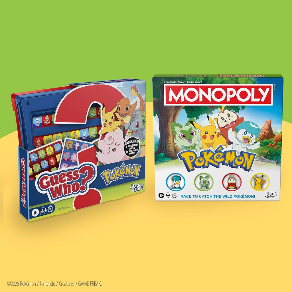 Guess Who? Pokémon Edition Game | 48 Pokémon | Fun Kids Board Games for Families | 2 Players | 15 Mins. | Travel Friendly | Ages 6+