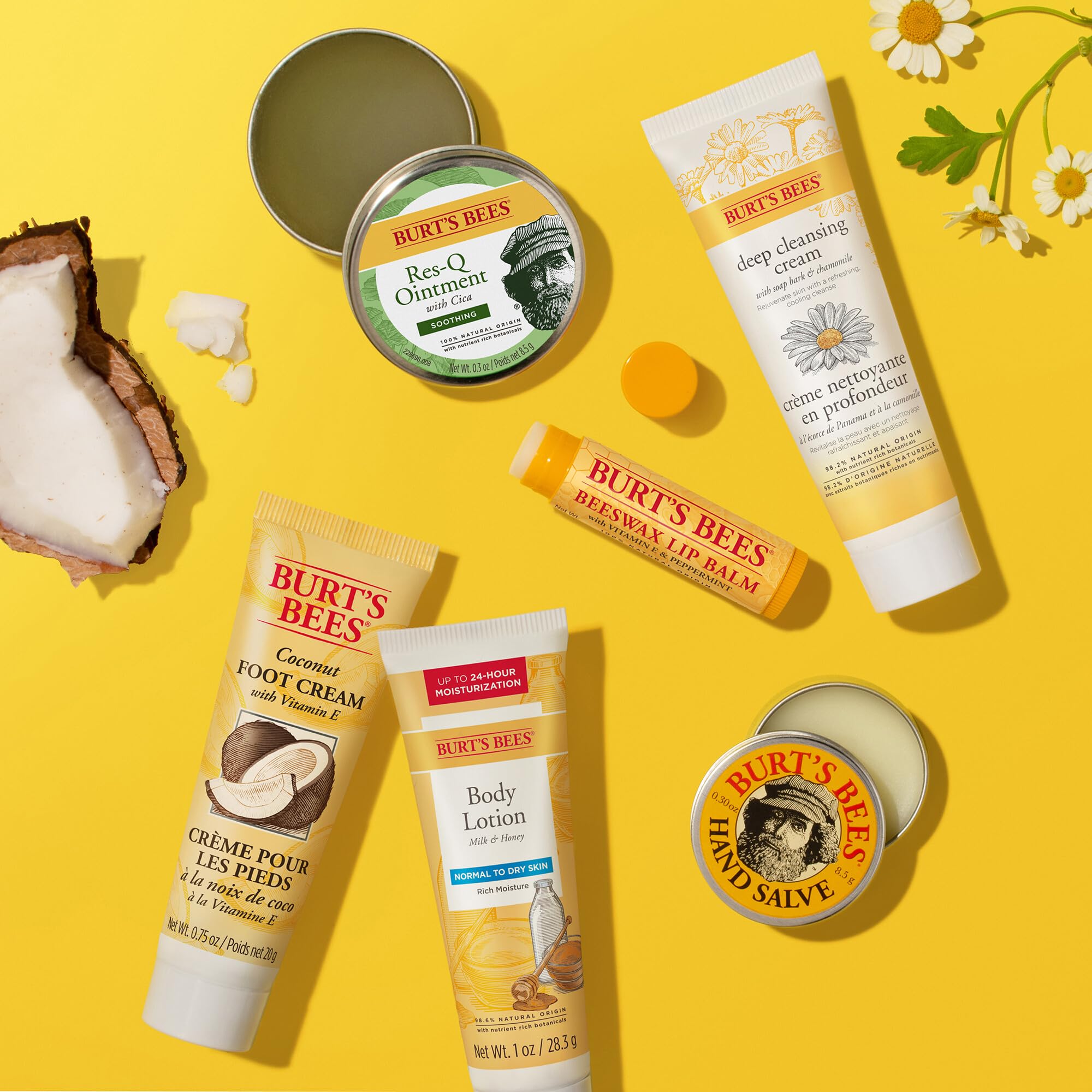 Burt's Bees Mothers Day Gifts Ideas - Classics Set, 6 Products in Giftable Tin – Cuticle Cream, Hand Salve, Lip Balm, Res-Q Ointment, Hand Repair and Foot Cream