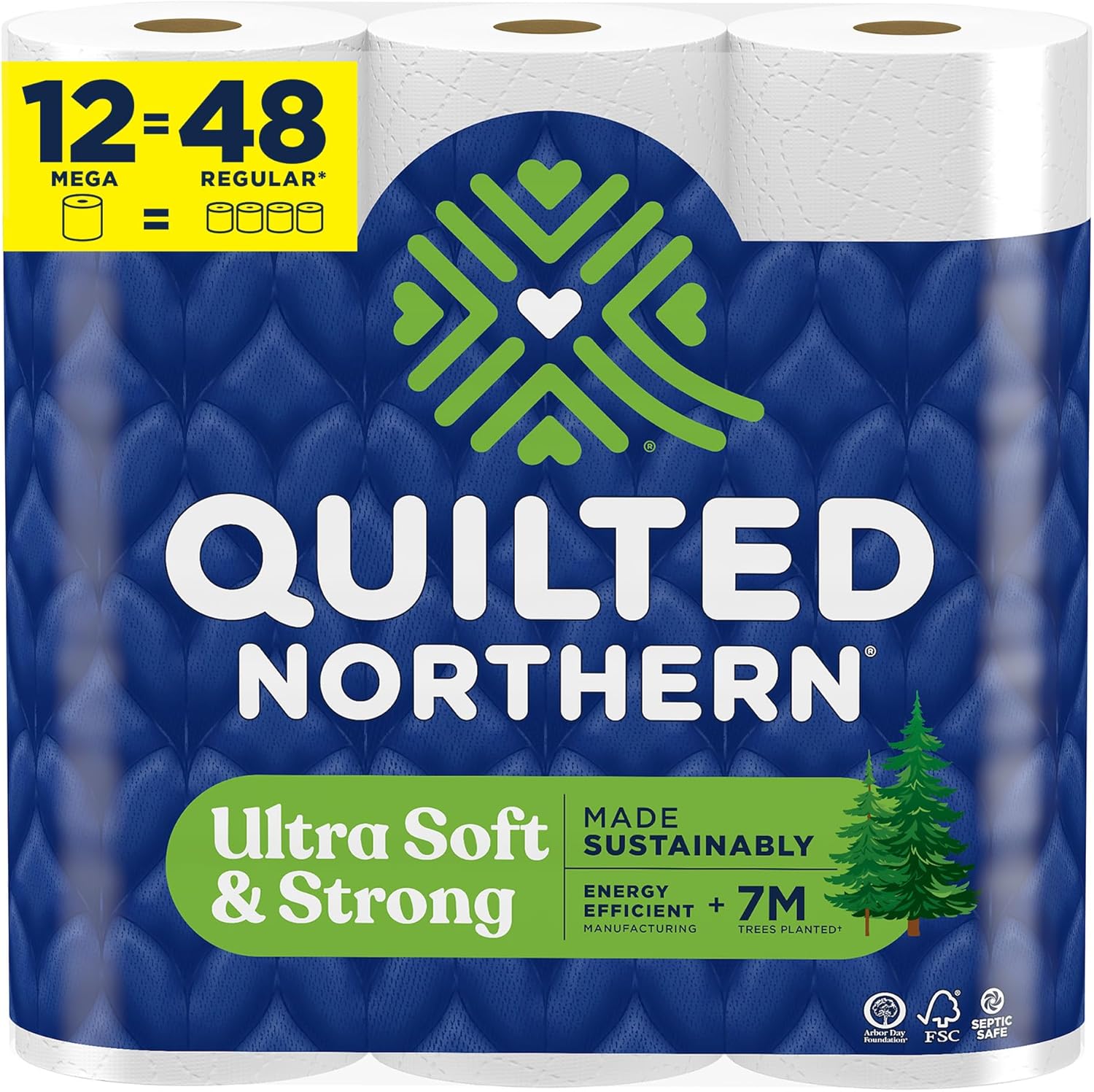 Quilted Northern Ultra Soft & Strong Toilet Paper, 48 Double Rolls, 48 = 96 Regular Rolls,12 Count (Pack of 4)