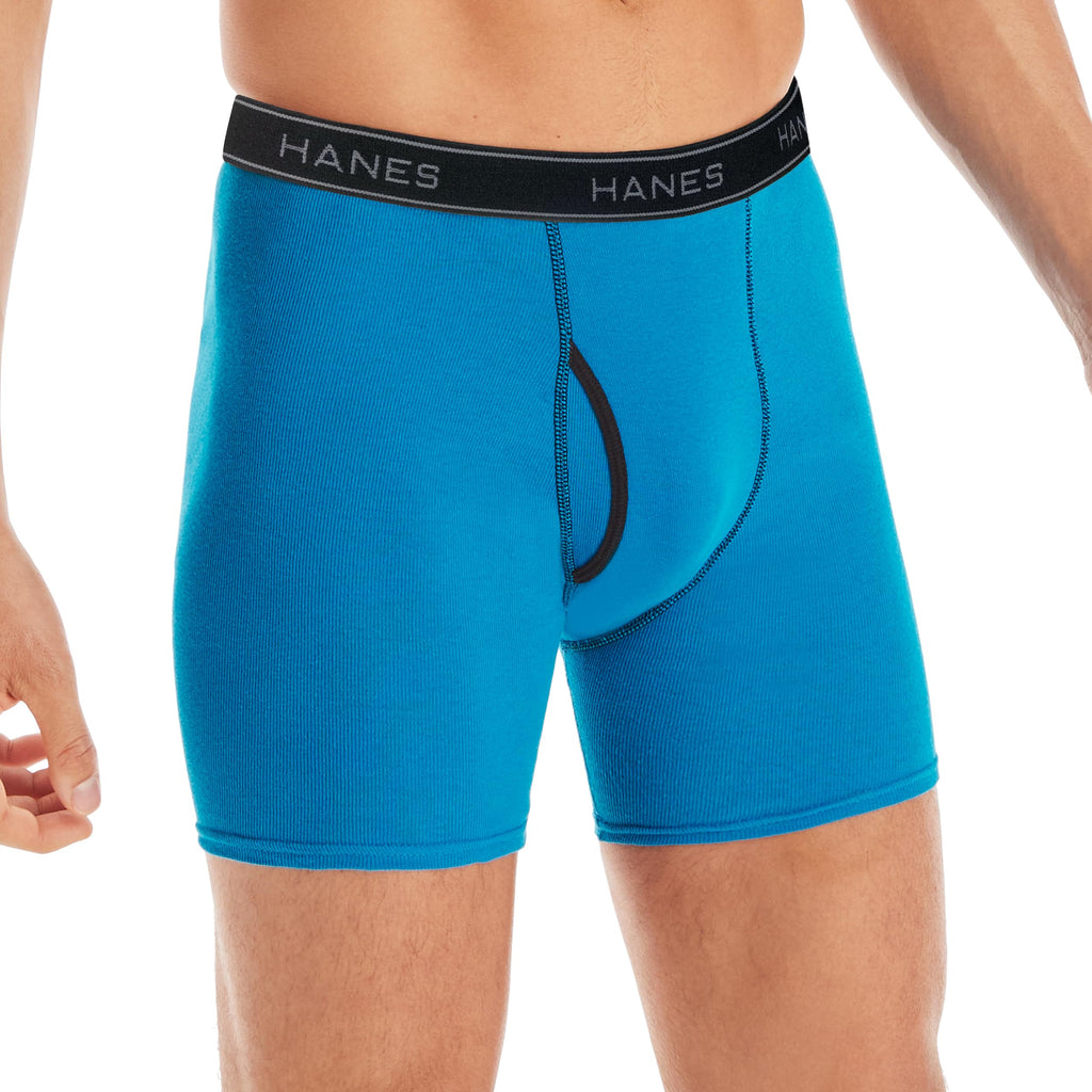 Hanes mens Underwear Boxer Briefs Pack, Cool & Breathable Cotton Moisture-wicking Underwear for Men, No Ride Up