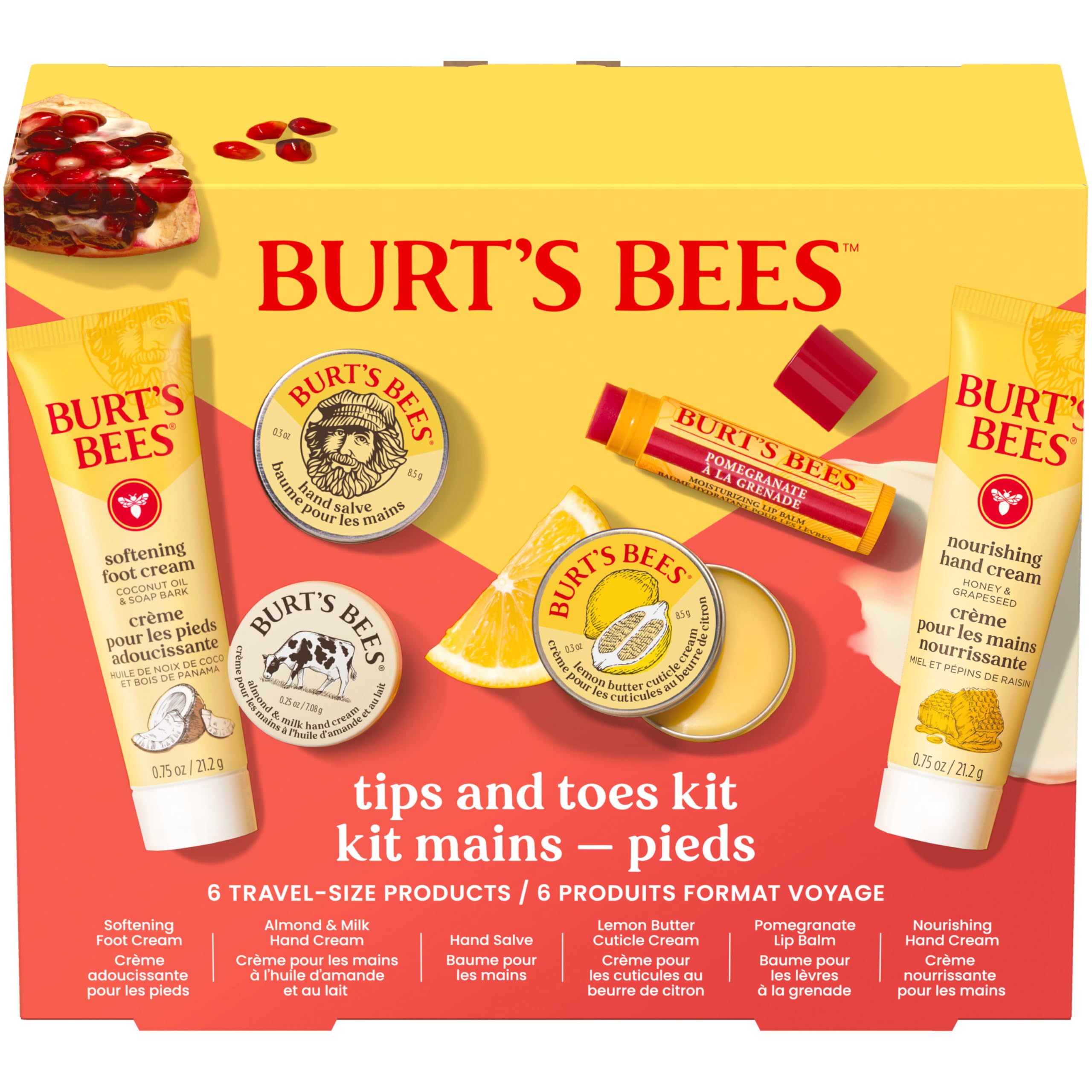 Burt's Bees Mothers Day Gifts Ideas - Classics Set, 6 Products in Giftable Tin – Cuticle Cream, Hand Salve, Lip Balm, Res-Q Ointment, Hand Repair and Foot Cream