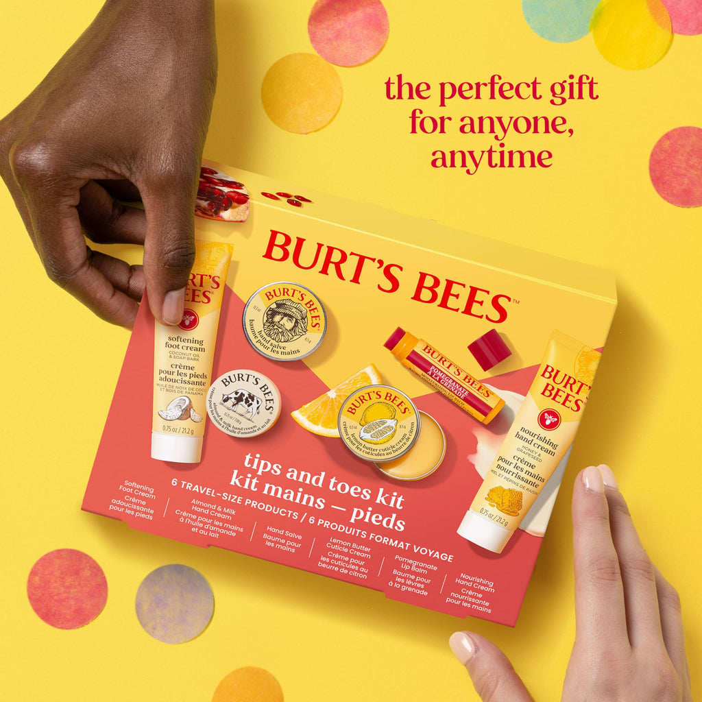 Burt's Bees Mothers Day Gifts Ideas - Classics Set, 6 Products in Giftable Tin – Cuticle Cream, Hand Salve, Lip Balm, Res-Q Ointment, Hand Repair and Foot Cream