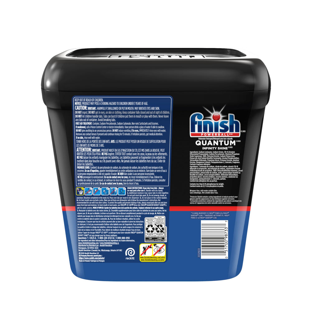 Finish Quantum Dishwasher Pods, No Pre-Rinse Dishwasher Detergent Soap Removes 24HR Dried-On Stain and Grease, Leaving a Virtually Spotless Shine, 57 Count