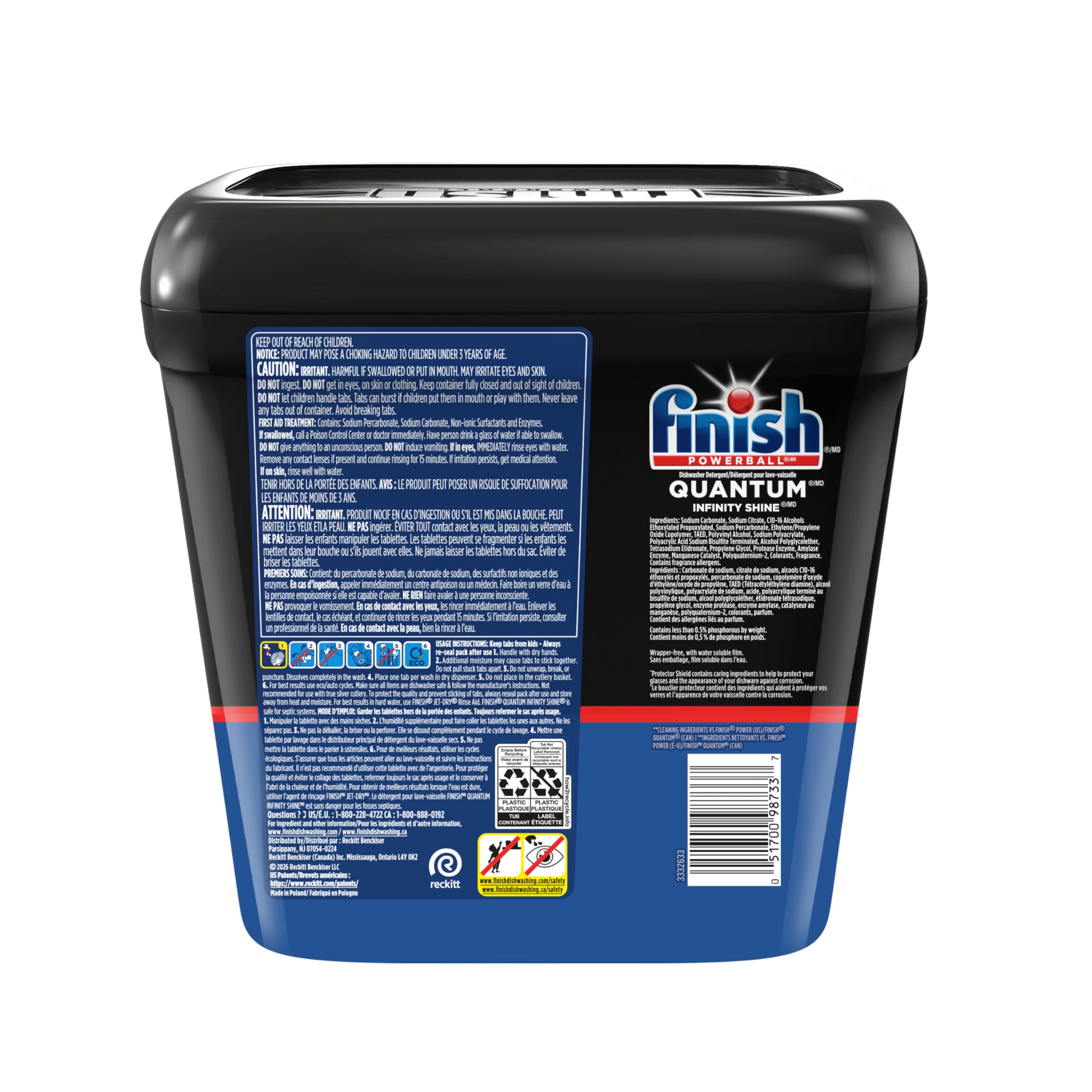 Finish Quantum Dishwasher Pods, No Pre-Rinse Dishwasher Detergent Soap Removes 24HR Dried-On Stain and Grease, Leaving a Virtually Spotless Shine, 57 Count