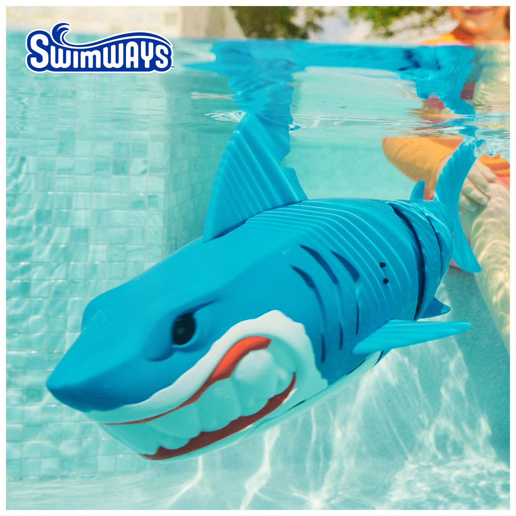 SwimWays Rainbow Reef Shark Toy, Finn Diesel Kids Shark Pool Toy and Swimming Accessory, Self-Activated Water Toys, Learn to Swim Pool Toys for Kids Ages 5 & Up (Batteries Included)