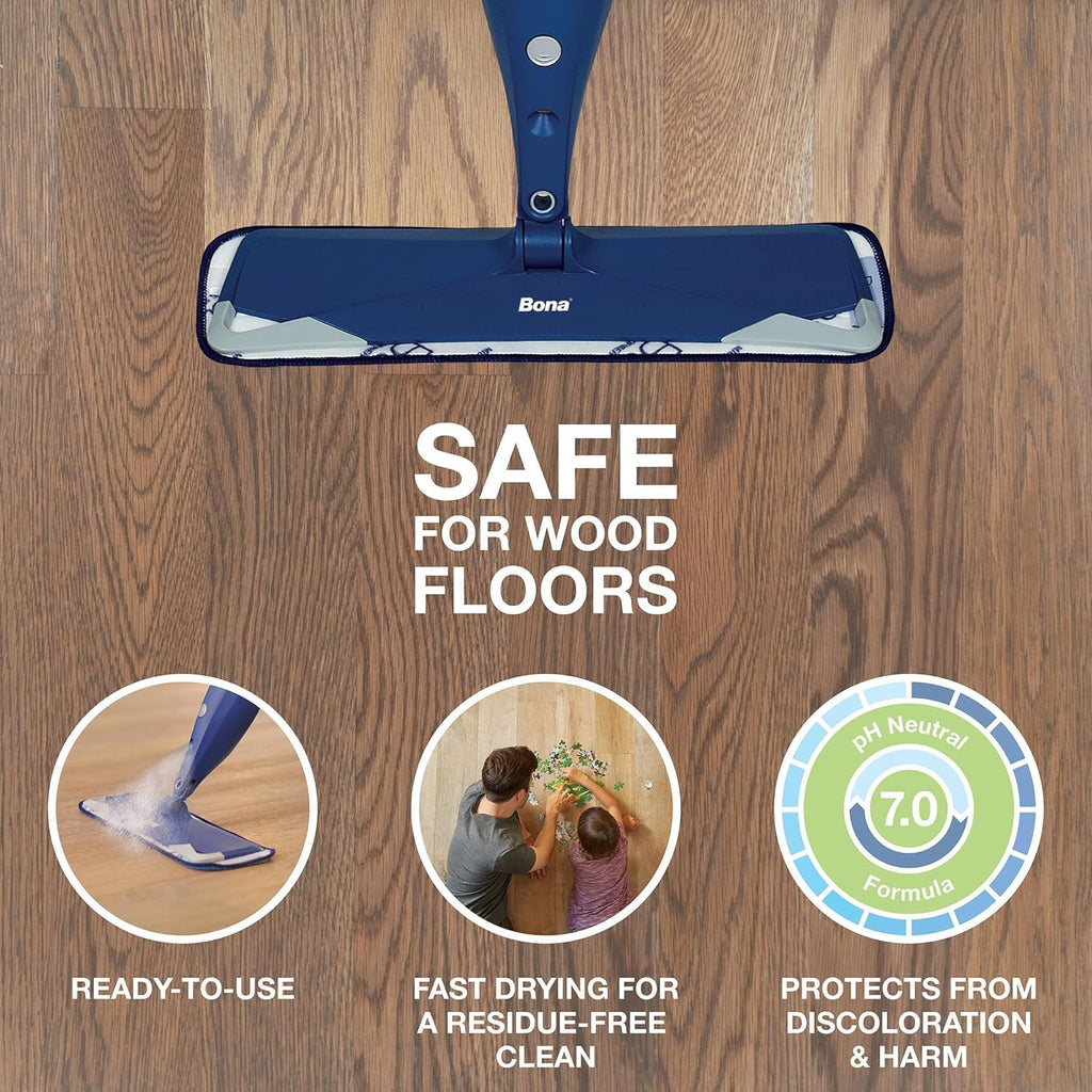 Bona® Hardwood Floor Cleaner Spray - 32 fl oz - Cedar Wood - Includes Filled Bottle + Concentrate Refill for Hardwood Floor Cleaning