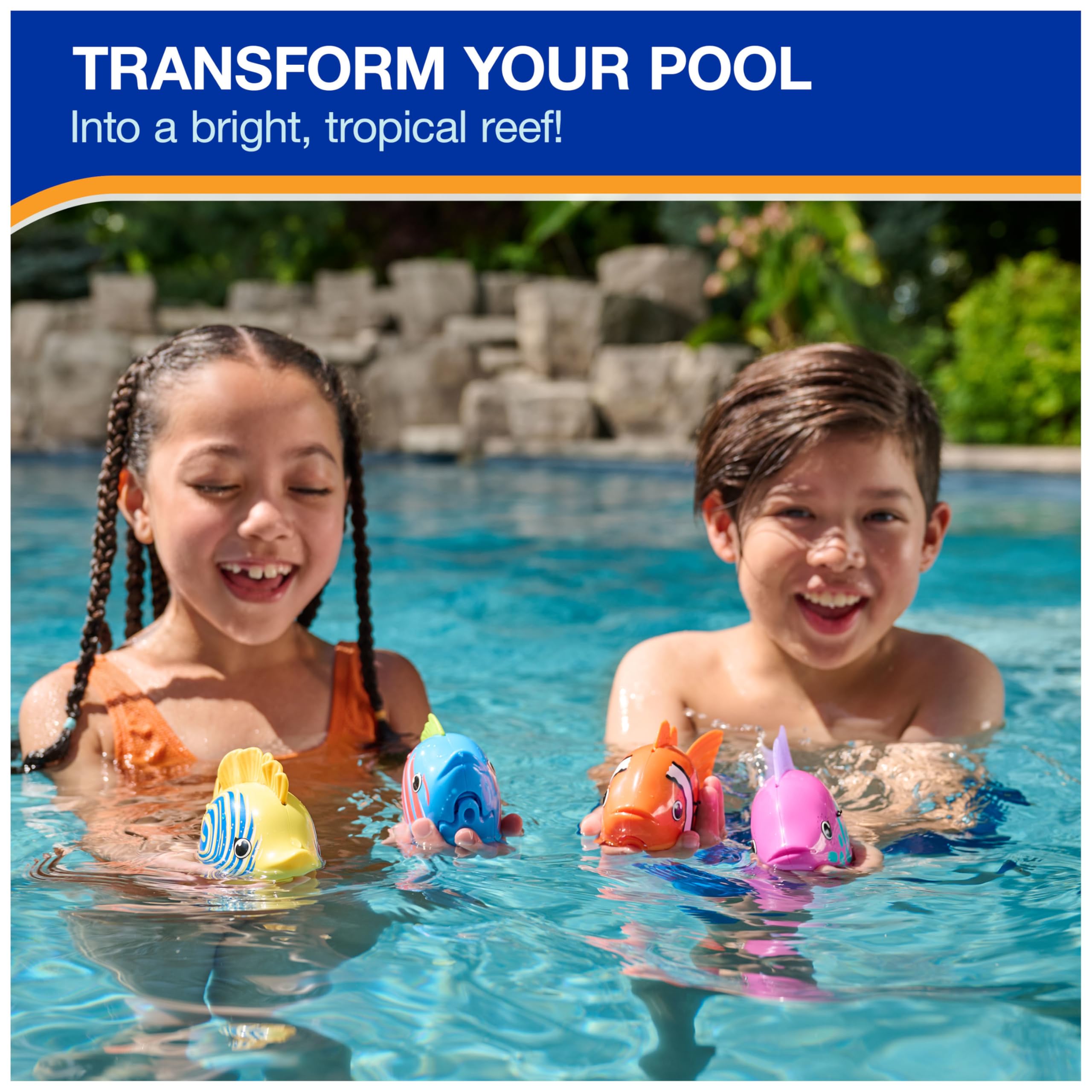 SwimWays Rainbow Reef Shark Toy, Finn Diesel Kids Shark Pool Toy and Swimming Accessory, Self-Activated Water Toys, Learn to Swim Pool Toys for Kids Ages 5 & Up (Batteries Included)