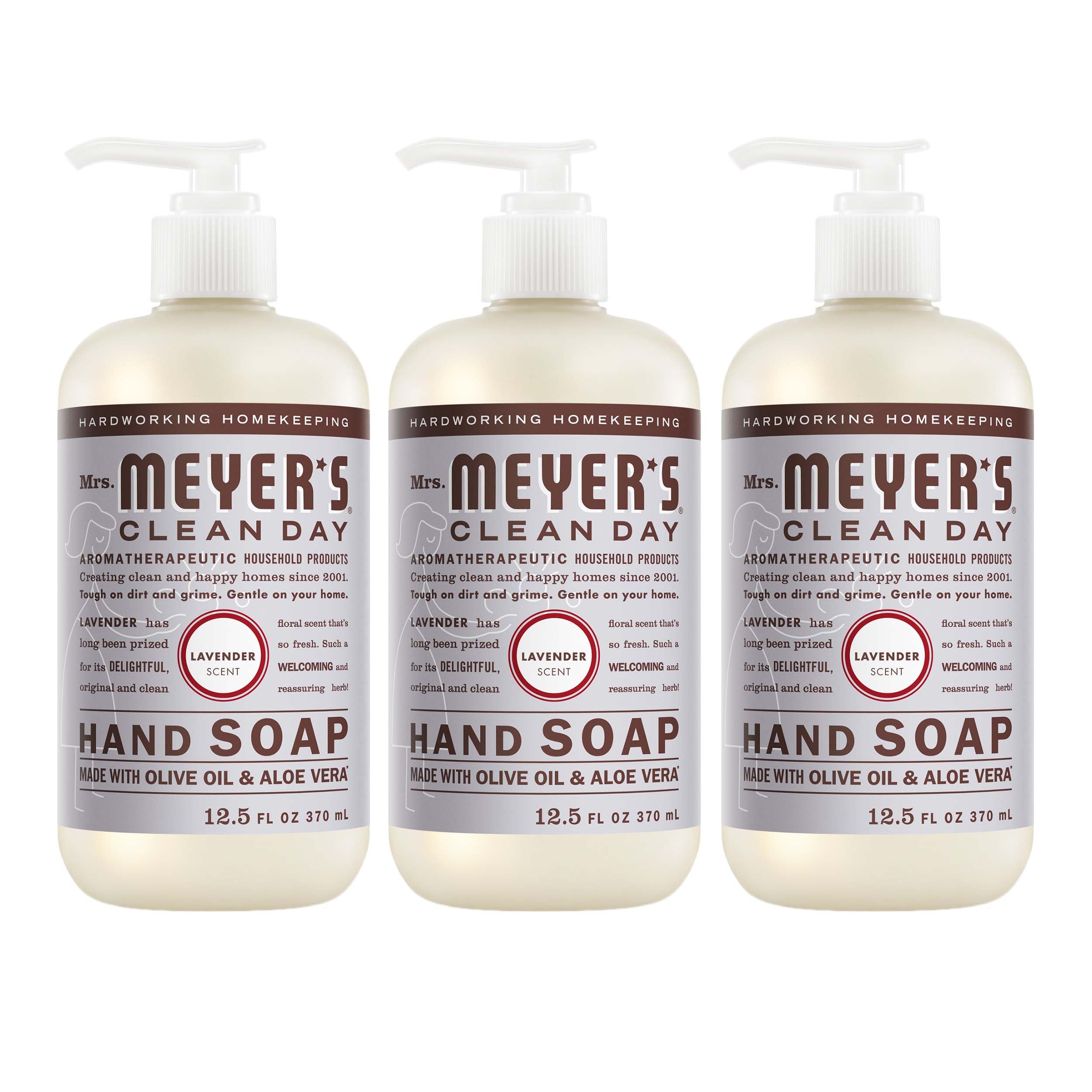 MRS. MEYER'S CLEAN DAY Hand Soap, Made with Essential Oils, Apple, 12.5 fl. oz - Pack of 3