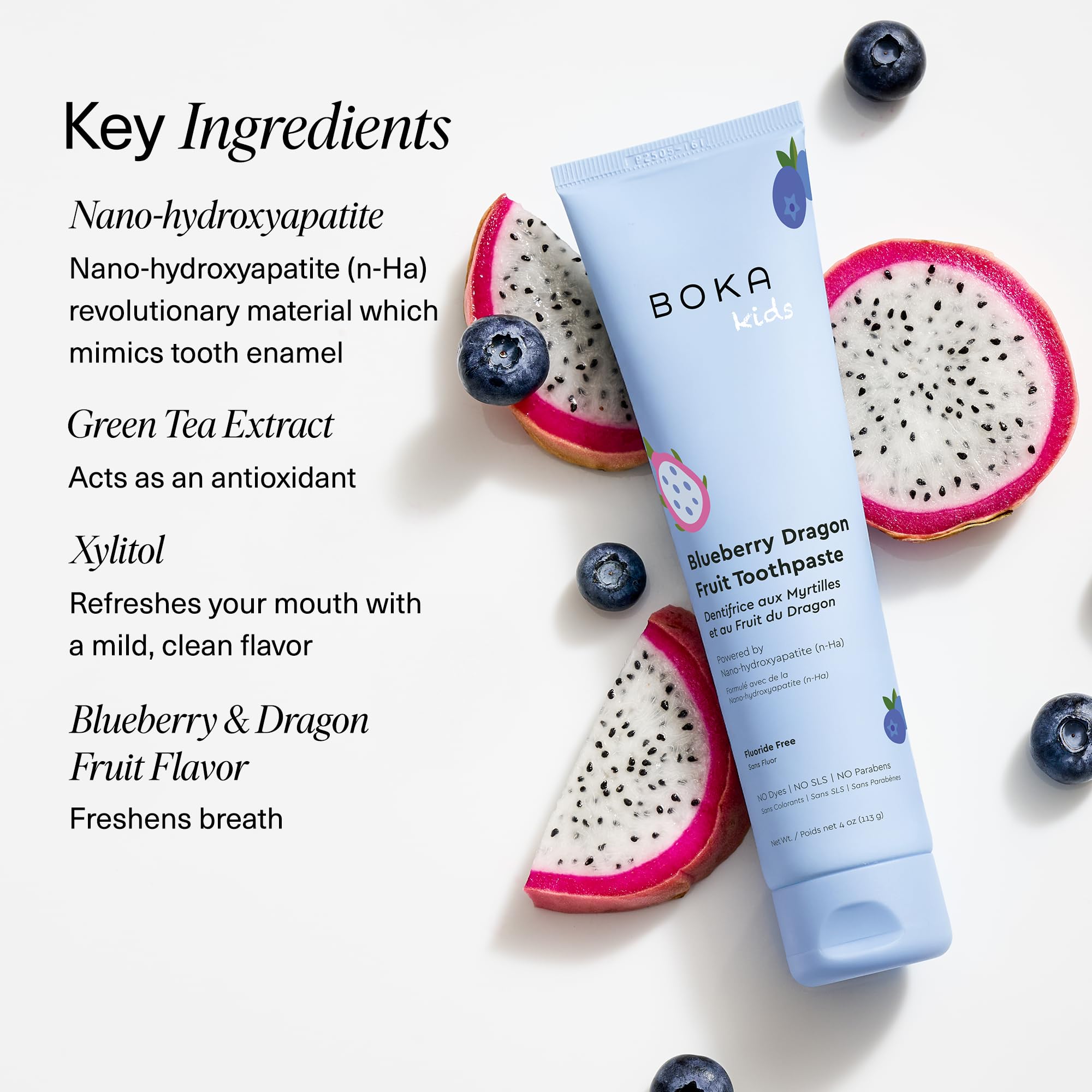 Boka Fluoride Free Toothpaste Nano Hydroxyapatite Toothpaste - Strawberry Mango Flavor, 1.3 oz 2pk US Manufactured