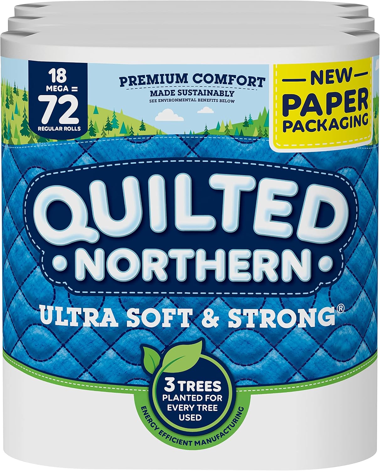 Quilted Northern Ultra Soft & Strong Toilet Paper, 48 Double Rolls, 48 = 96 Regular Rolls,12 Count (Pack of 4)