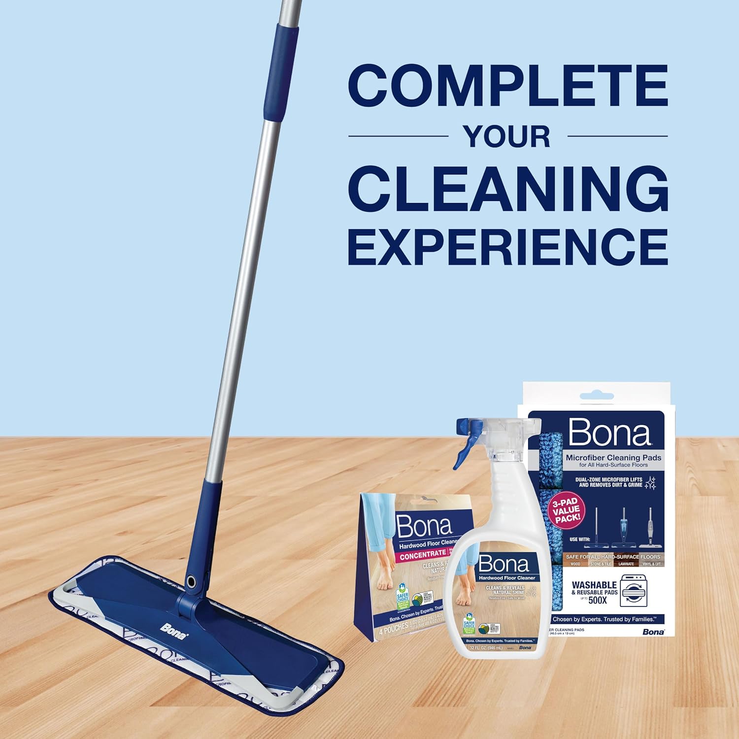 Bona® Hardwood Floor Cleaner Spray - 32 fl oz - Cedar Wood - Includes Filled Bottle + Concentrate Refill for Hardwood Floor Cleaning