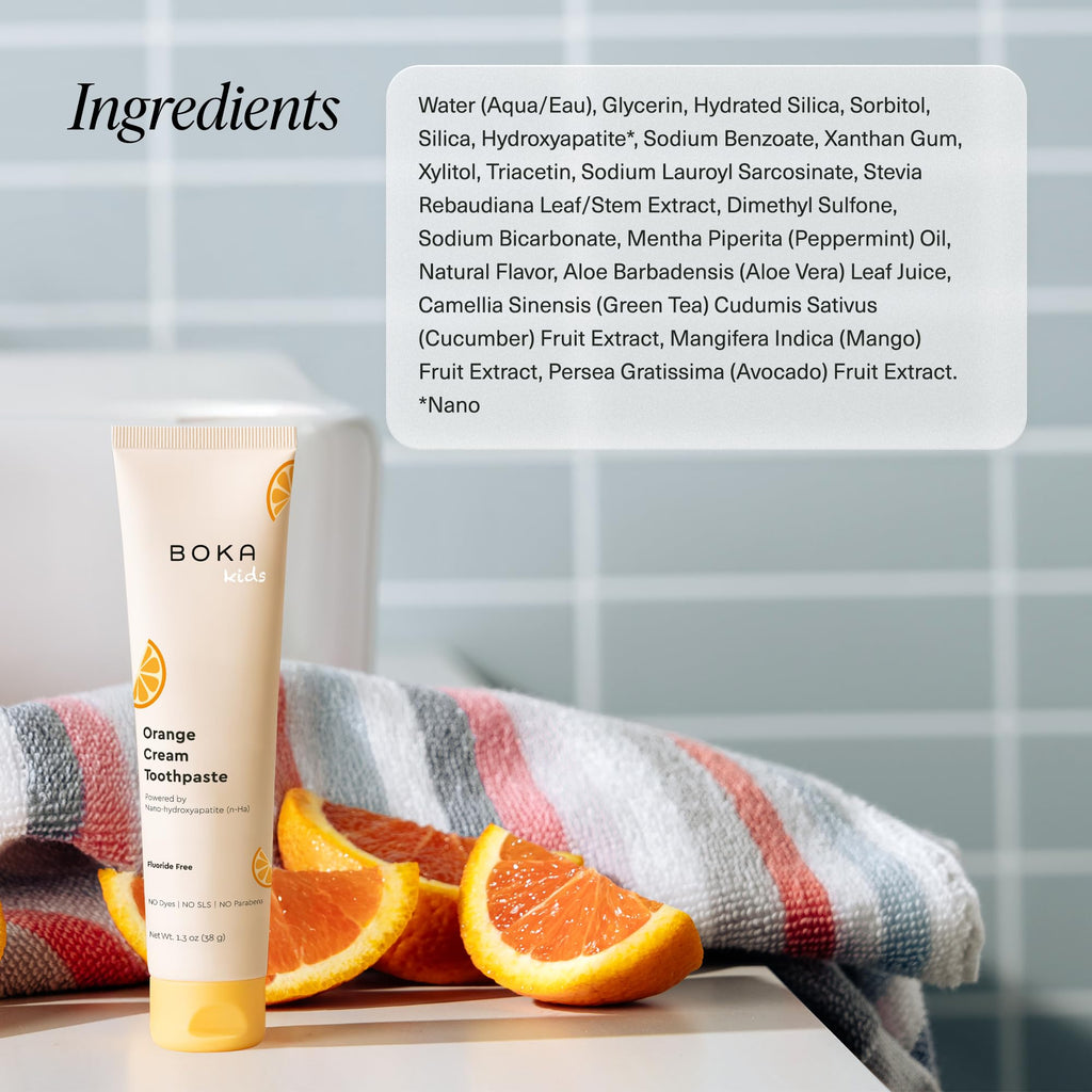Boka Fluoride Free Toothpaste Nano Hydroxyapatite Toothpaste - Strawberry Mango Flavor, 1.3 oz 2pk US Manufactured