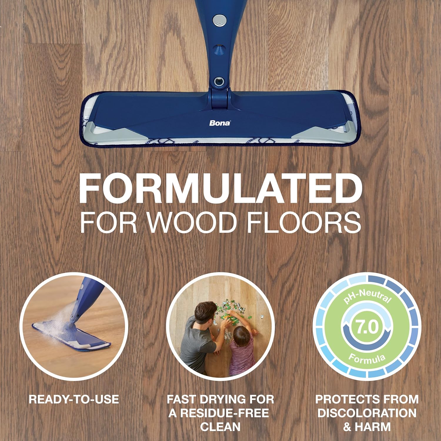 Bona® Hardwood Floor Cleaner Spray - 32 fl oz - Cedar Wood - Includes Filled Bottle + Concentrate Refill for Hardwood Floor Cleaning