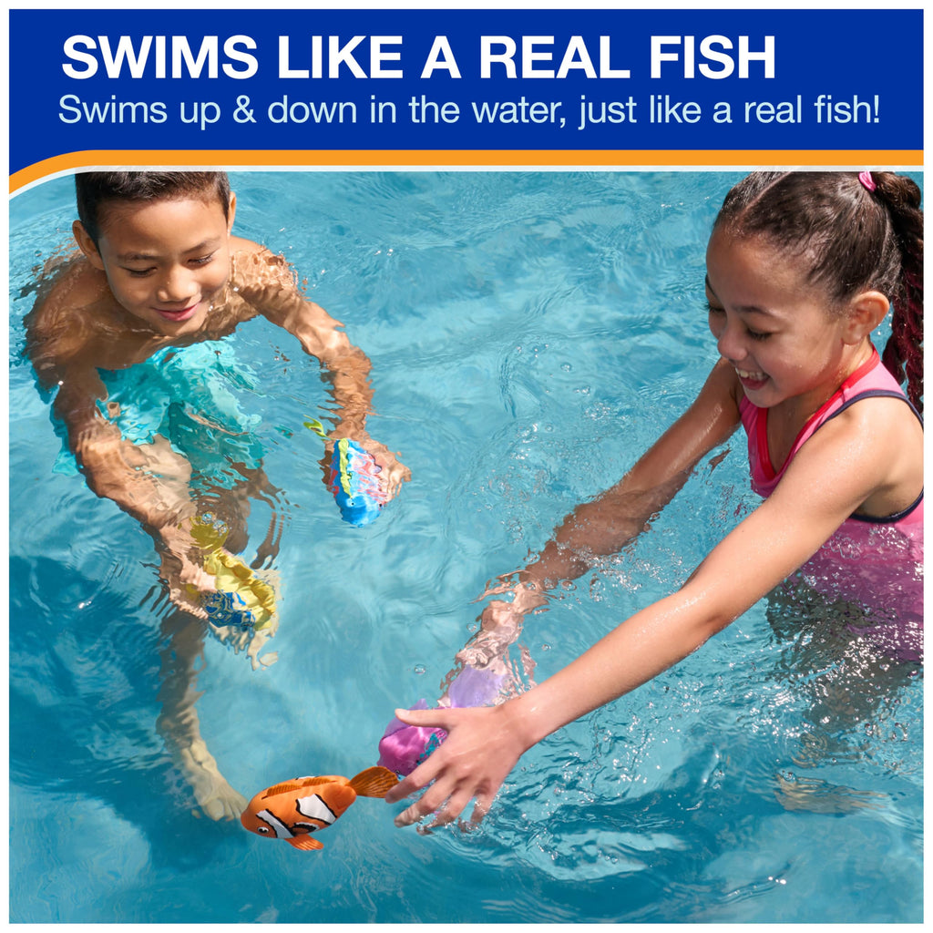 SwimWays Rainbow Reef Shark Toy, Finn Diesel Kids Shark Pool Toy and Swimming Accessory, Self-Activated Water Toys, Learn to Swim Pool Toys for Kids Ages 5 & Up (Batteries Included)